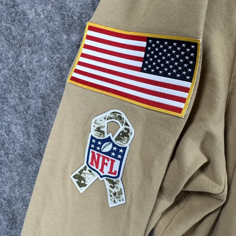 New England Patriots Shirt Mens Large Beige NFL Football Salute To Service‎ Nike